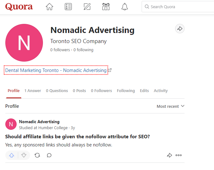 Quora Backlink